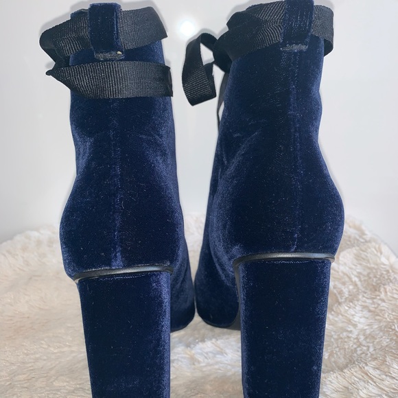 Zara Velet Blue Booties size 35/5 - Picture 3 of 4